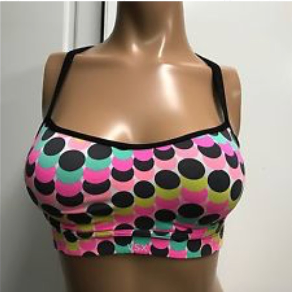 VSX Sports bra 32D with rainbow dots